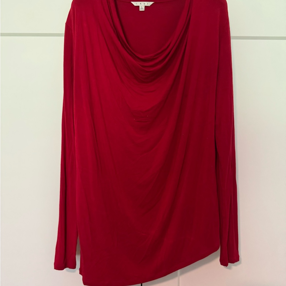 CAbi Vibrant Red Long Sleeve Top